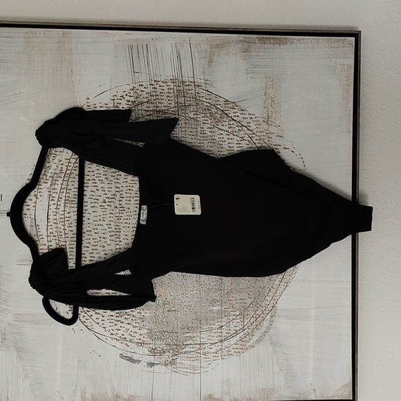 New FREE PEOPLE Black Tie Strap Bodysuit Size S - Picture 6 of 16